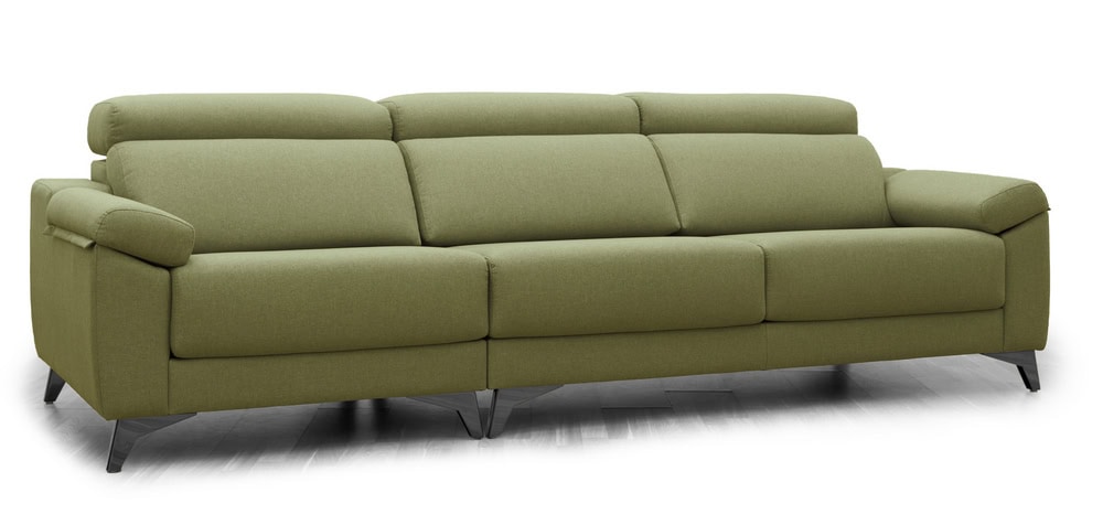 Amelia Sofá 3 asientos deslizantes - Pistacho - Patas Negras