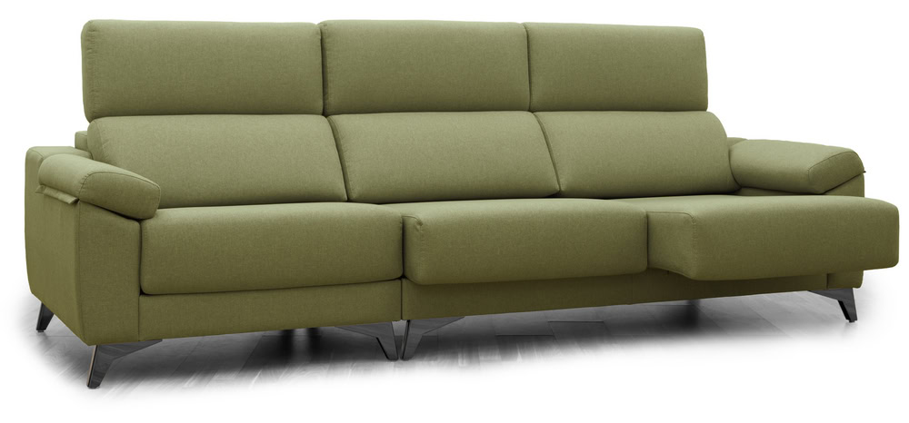 Amelia Sofá 3 asientos deslizantes - Pistacho - Patas Negras